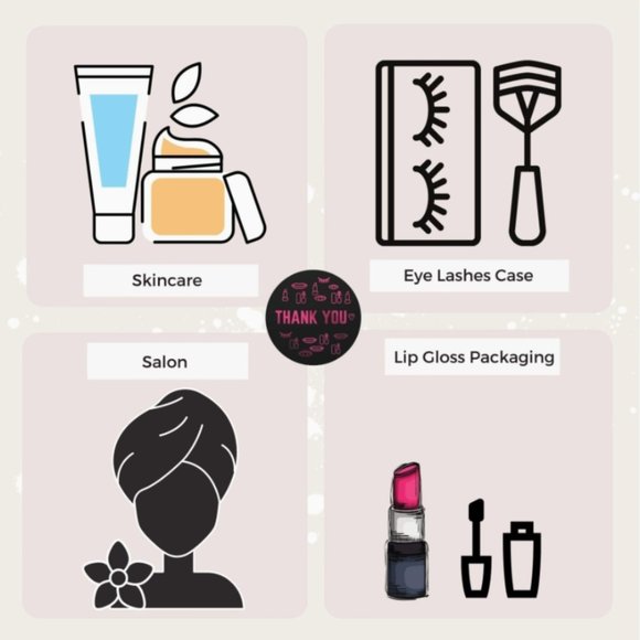 50 THANK YOU Stickers Cosmetics Make-Up 1.5" - Picture 3 of 3